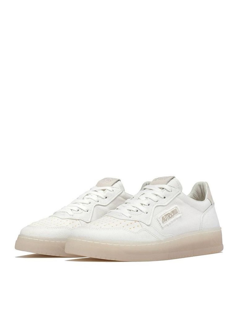 Women’s Autry Medalist Low-Top White Leather Sneakers with Translucent Sole